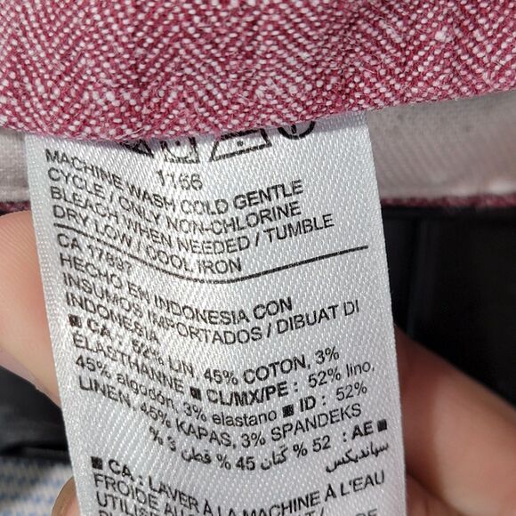 Bundle of 2 Gap White and Pink Linen Blend Ultimate Slim Chino Shorts Mens Small - Picture 5 of 7